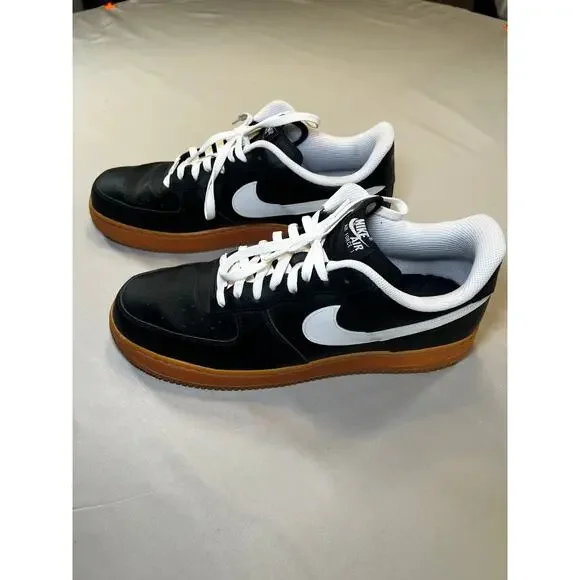 Nike Air Force 1 Low Men's Size 16 Black and White Pre-Owned - Picture 2 of 6